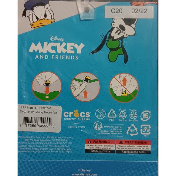 Crocs Charms Jibbitz Disney Mickey and Friends 3 Pack NEW - Picture 3 of 3